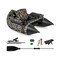 Camouflage Inflatable Fishing Boat with Adjustable Rod Holder and Storage Bags